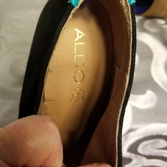 Aldo color block suede stilletos aqua black purple - Picture 5 of 7